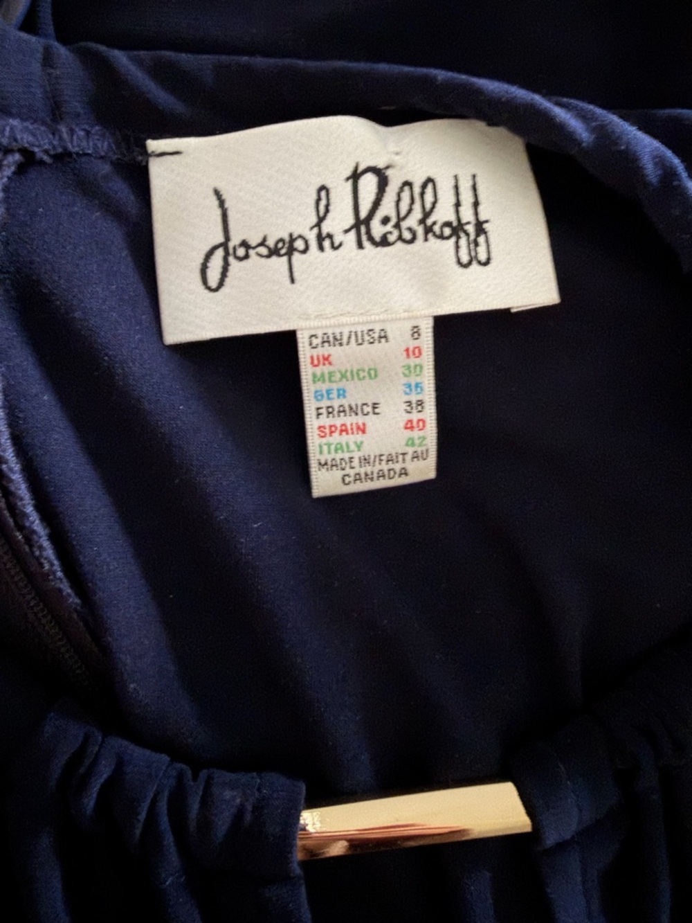 Joseph Ribkoff Navy Sleeveless Midi Dress with Side Ring Detail - Picture 5 of 5
